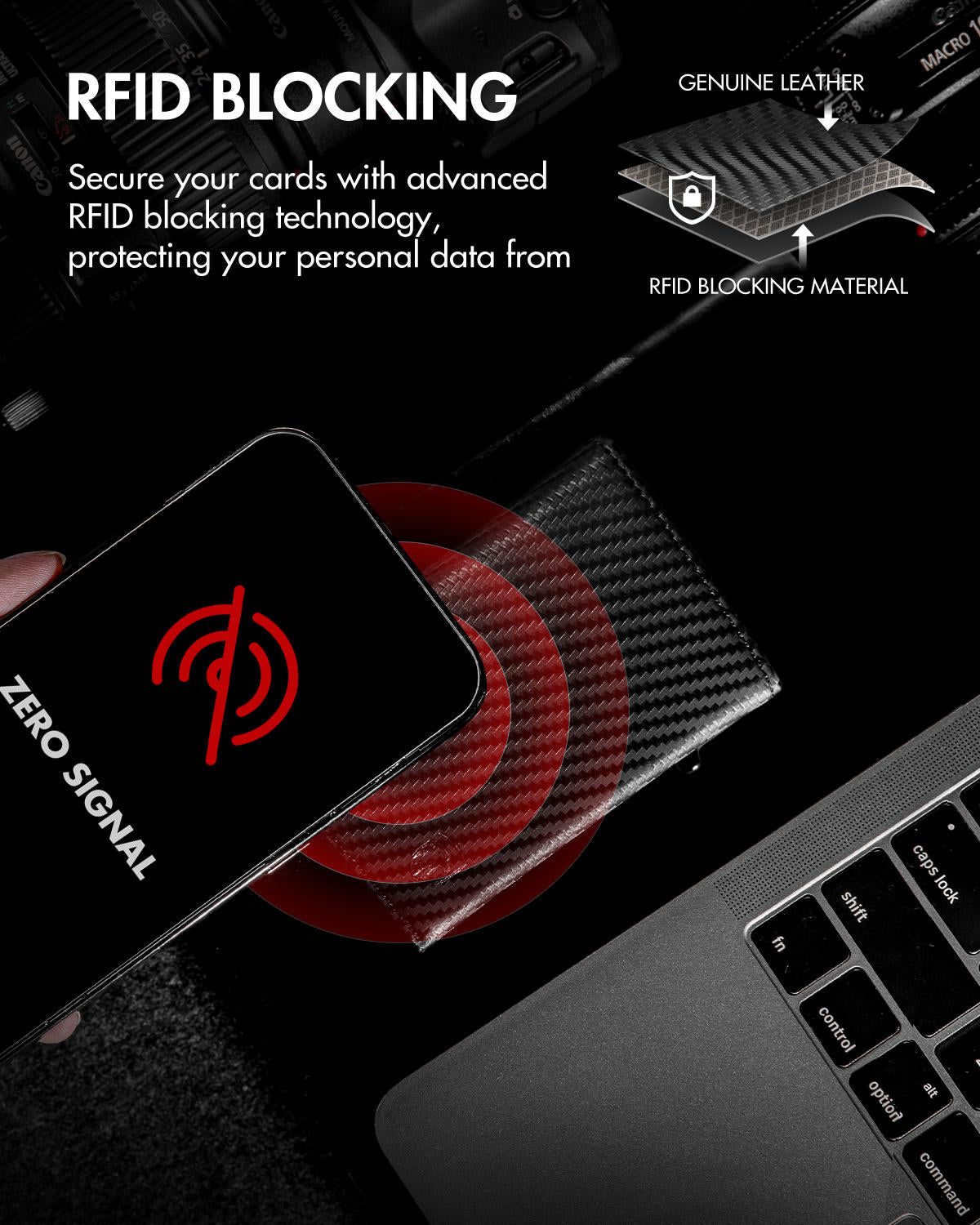 Minimalist Slim Carbon Fiber Trifold Wallet for Men – RFID Blocking Magnetic Closure Credit Card Holder with ID Window & Multiple Slots, Compact Front Pocket Men’s Wallet