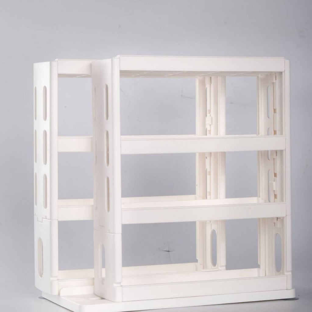 4 Layers Foldable Spice Storage Rack – Rotating Kitchen Seasoning Organizer – Space Saving Counter & Cabinet Rack