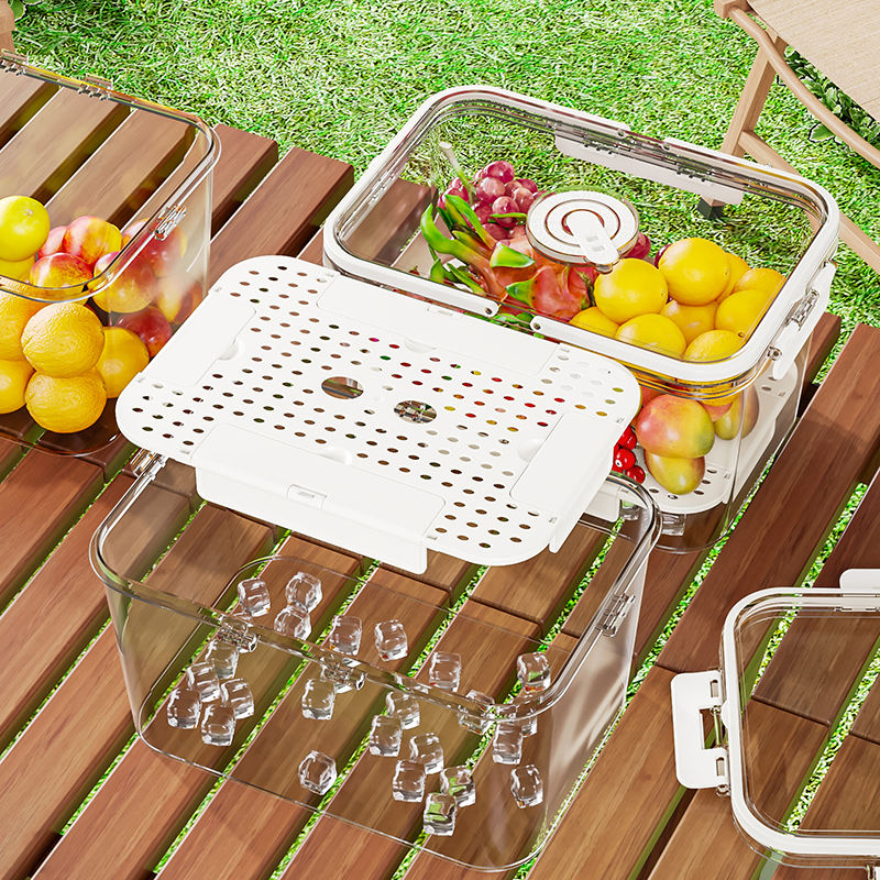 3PCS Refrigerator Fresh Storage Box with Lid – Clear Stackable Food Organizer Bins for Fruits, Vegetables & Snacks, Kitchen Fridge Storage Containers for Home, Picnic & Outdoor Use