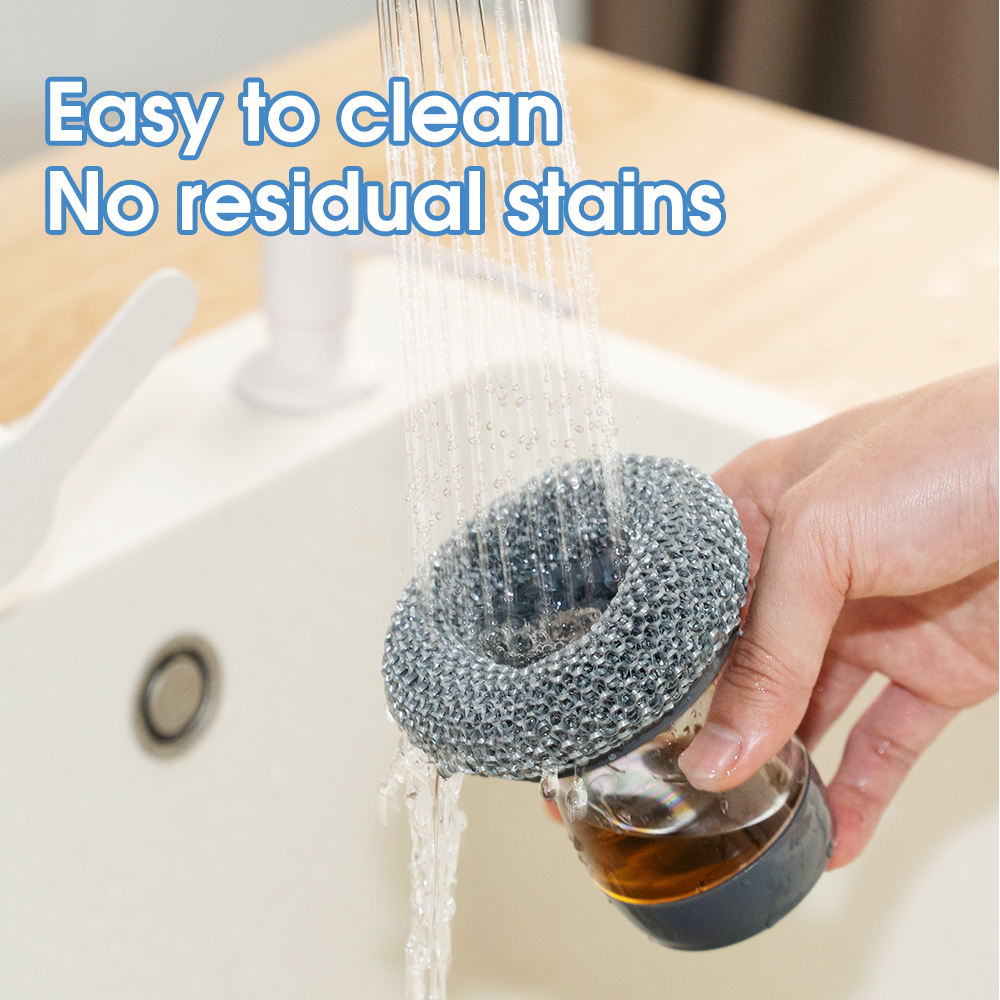 Soap Dispensing Dish Brush – Kitchen Scrub Brush with Built-in Soap Dispenser, Replaceable Nylon Bristles, Non-Slip Handle for Cleaning Dishes, Pots, Pans & Sinks